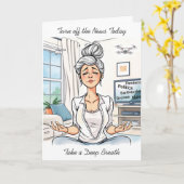 Oefen wat zelfzorg | Yoga Lady Kaart (Gele Bloem)