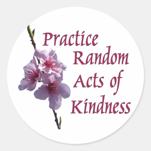 Oefen Willekeurige Handelingen van Vriendelijkheid Ronde Sticker (Voorkant)
