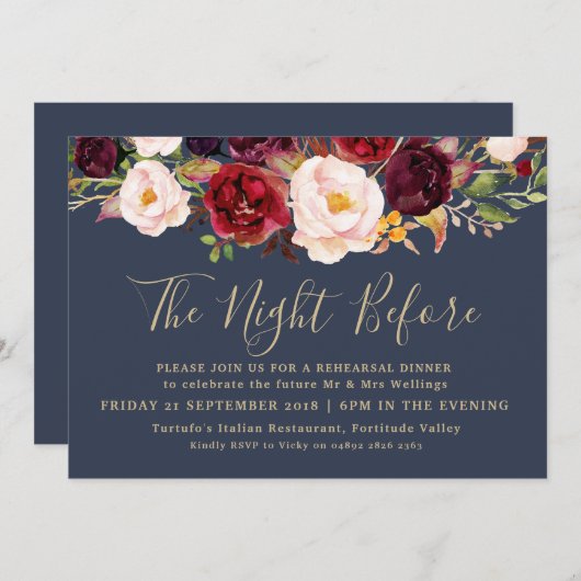 Oefenavond Eetkamer Uitnodiging - The Lucy Suite (Voorkant / Achterkant)