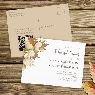 Oefenavond Eten Herfst Groene Tinten QR Code Briefkaart