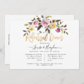 Oefenavondmaal Pastel Waterverf Bloemen Aankondiging (Voorkant / Achterkant)