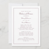 Oefendiner Huwelijk Elegant Script Burgundy Kaart (Voorkant)