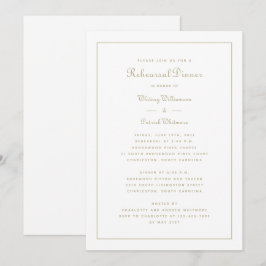 Oefendiner Huwelijk Elegant Script Goud Wit Kaart
