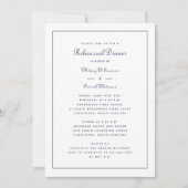 Oefendiner Huwelijk Elegant Script Navyblauw Kaart (Voorkant)