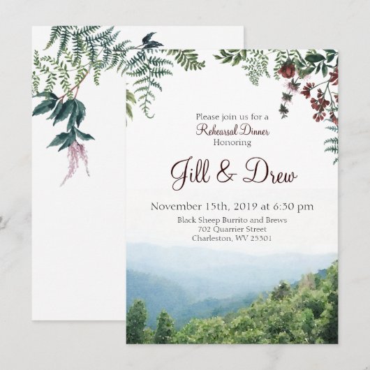 Oefendiner Uitnodiging - Herfst Bruiloft (Voorkant / Achterkant)