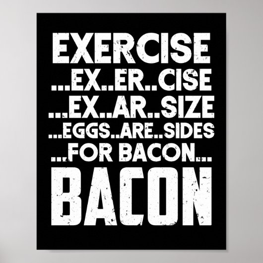 Oefeneieren zijn schijfjes voor Bacon Exercise Bac Poster (Voorkant)