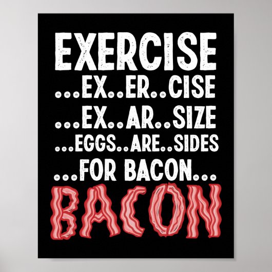 Oefeneieren zijn schijfjes voor Bacon Exercise Bac Poster (Voorkant)