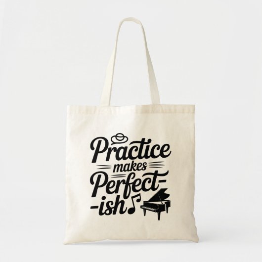 Oefening Baart een Grappige Pianist Tote Bag (Voorkant)