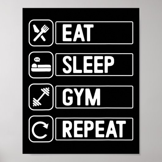 Oefening Bodybuilding Gym Poster (Voorkant)