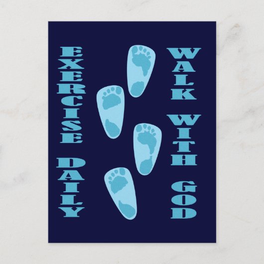 Oefening dagelijks - Loop met God (Matt 11:28-30) Briefkaart (Voorkant)