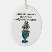 Oefening, Duw, de Humor van de Sprong Keramisch Ornament (Rechts)