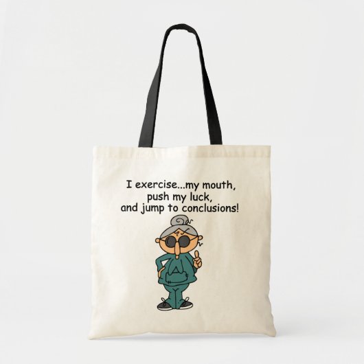 Oefening, Duw, de Humor van de Sprong Tote Bag (Voorkant)