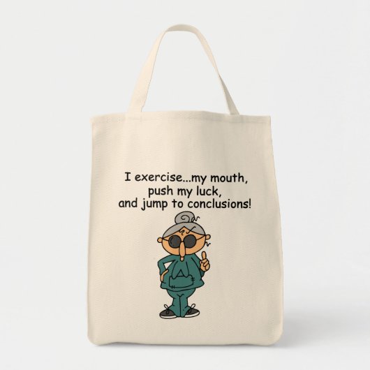 Oefening, Duw, de Humor van de Sprong Tote Bag (Voorkant)