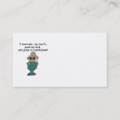 Oefening, Duw, de Humor van de Sprong Visitekaartje (Achterkant)