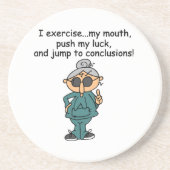 Oefening, Duw, de Humor van de Sprong Zandsteen Onderzetter (Voorkant)