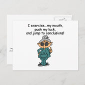 Oefening, duwen, pompHumor Briefkaart (Voorkant / Achterkant)