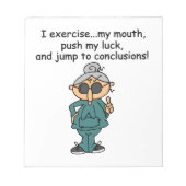 Oefening, duwen, pompHumor Notitieblok (Voorkant)