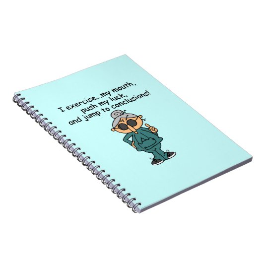 Oefening, duwen, pompHumor Notitieboek (Rechterzijde)