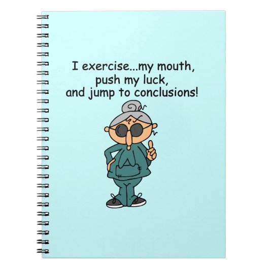 Oefening, duwen, pompHumor Notitieboek (Voorkant)