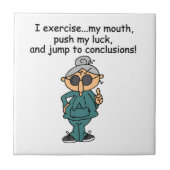 Oefening, duwen, pompHumor Tegeltje (Voorkant)