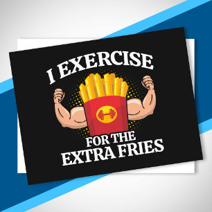 Oefening Extra Frieten - Grappige Workout Fitness  Briefkaart