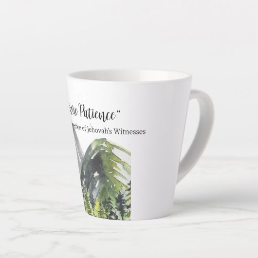 "Oefening geduld" Kleine latte Mok (Rechterhoek)