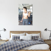 Oefening, gym, sport, vrouw, lichaamsverzorging, d canvas afdruk (Insitu (Slaapkamer))