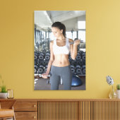 Oefening, gym, sport, vrouw, lichaamsverzorging, d canvas afdruk (Insitu (Woonkamer))
