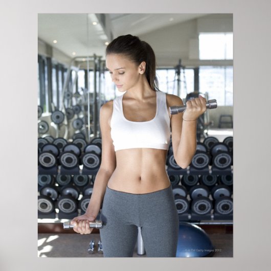 Oefening, gym, sport, vrouw, lichaamsverzorging, d poster (Voorkant)