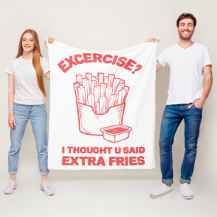 Oefening Ik dacht dat je extra friet zei - Fries L Fleece Deken