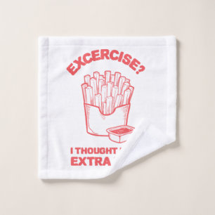 Oefening Ik dacht dat je extra friet zei - Friet L Washandje