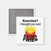 Oefening Ik dacht dat je extra friet zei - grappig Magneet (Voorkant / Achterkant)