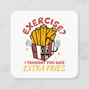 Oefening Ik Dacht Dat Je Extra Frieten Zei Vierkante Visitekaartje