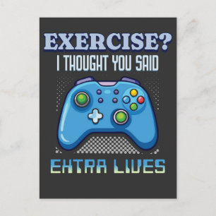 Oefening Ik Dacht Dat Je Extra Levens Zei – Gamer Briefkaart
