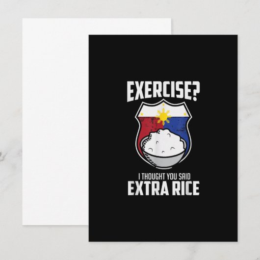 Oefening Ik dacht dat je extra rijst zei Filipijne Kaart (Voorkant / Achterkant)