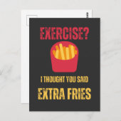 Oefening Ik dacht dat je zei: Extra fries grappige Briefkaart (Voorkant / Achterkant)
