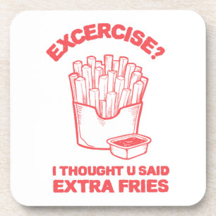 Oefening Ik dacht dat je zei extra frietjes - Frie Bier Onderzetter