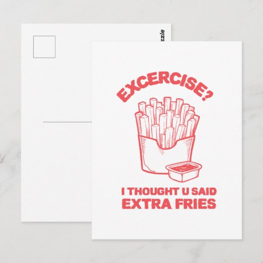 Oefening Ik dacht dat je zei extra frietjes - Frie Briefkaart (Voorkant / Achterkant)