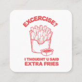 Oefening Ik dacht dat je zei extra frietjes - Frie Vierkante Visitekaartje (Achterkant)