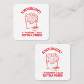 Oefening Ik dacht dat je zei extra frietjes - Frie Vierkante Visitekaartje (Voorkant / Achterkant)