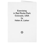 Oefening in het Red Rocks park, Colorado-kaart (Achterkant)