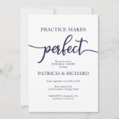 Oefening Maakt Perfect Blauw Wit Repetitie Diner Kaart (Voorkant)