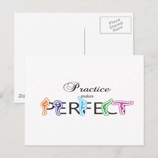 Oefening maakt perfect briefkaart (Voorkant / Achterkant)