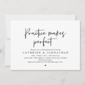 Oefening maakt perfect, bruiloft repetitie diner kaart (Voorkant)