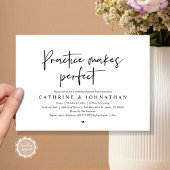 Oefening maakt perfect, bruiloft repetitie diner kaart