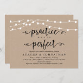 Oefening maakt perfect, rustiek repetitiediner kaart (Voorkant / Achterkant)