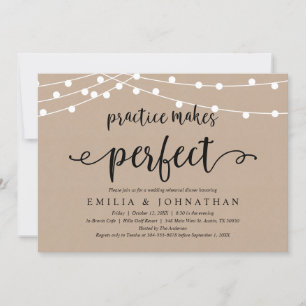 Oefening maakt perfect, rustiek repetitiediner kaart