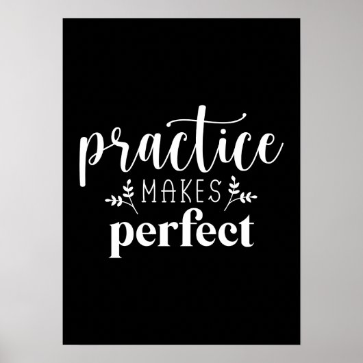 Oefening maakt perfect - succes Motivatie Poster (Voorkant)