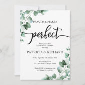 Oefening maakt perfecte groene repetitie diner kaart (Voorkant)