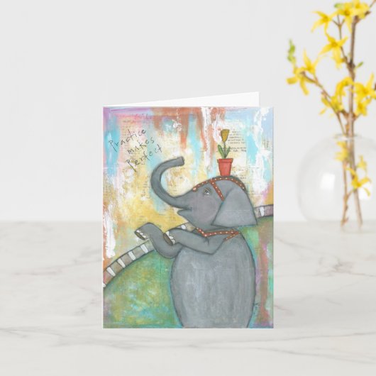 Oefening maakt perfecte notitiekaart (Gele Bloem)